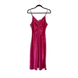 A New Day Satin Slip Dress Size L Hot Pink
